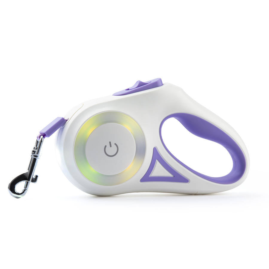 Glowing Retractable Dog Leash, Light-Up Pet Walking Lead