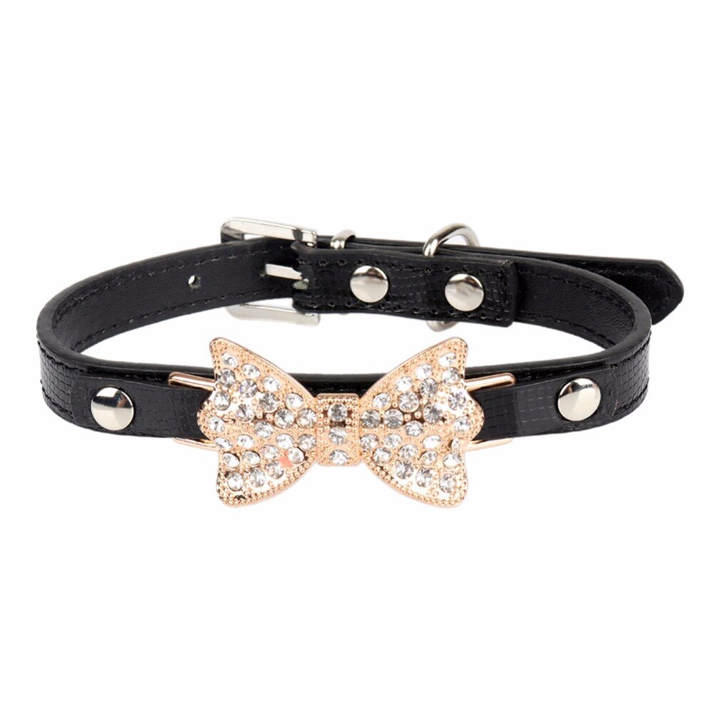 Black Rhinestone Breakaway Cat Collar for Kittens and Small Pets
