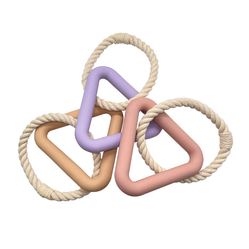 TPR Triangle Tug Toy for Dogs, Interactive Chew and Training Toy
