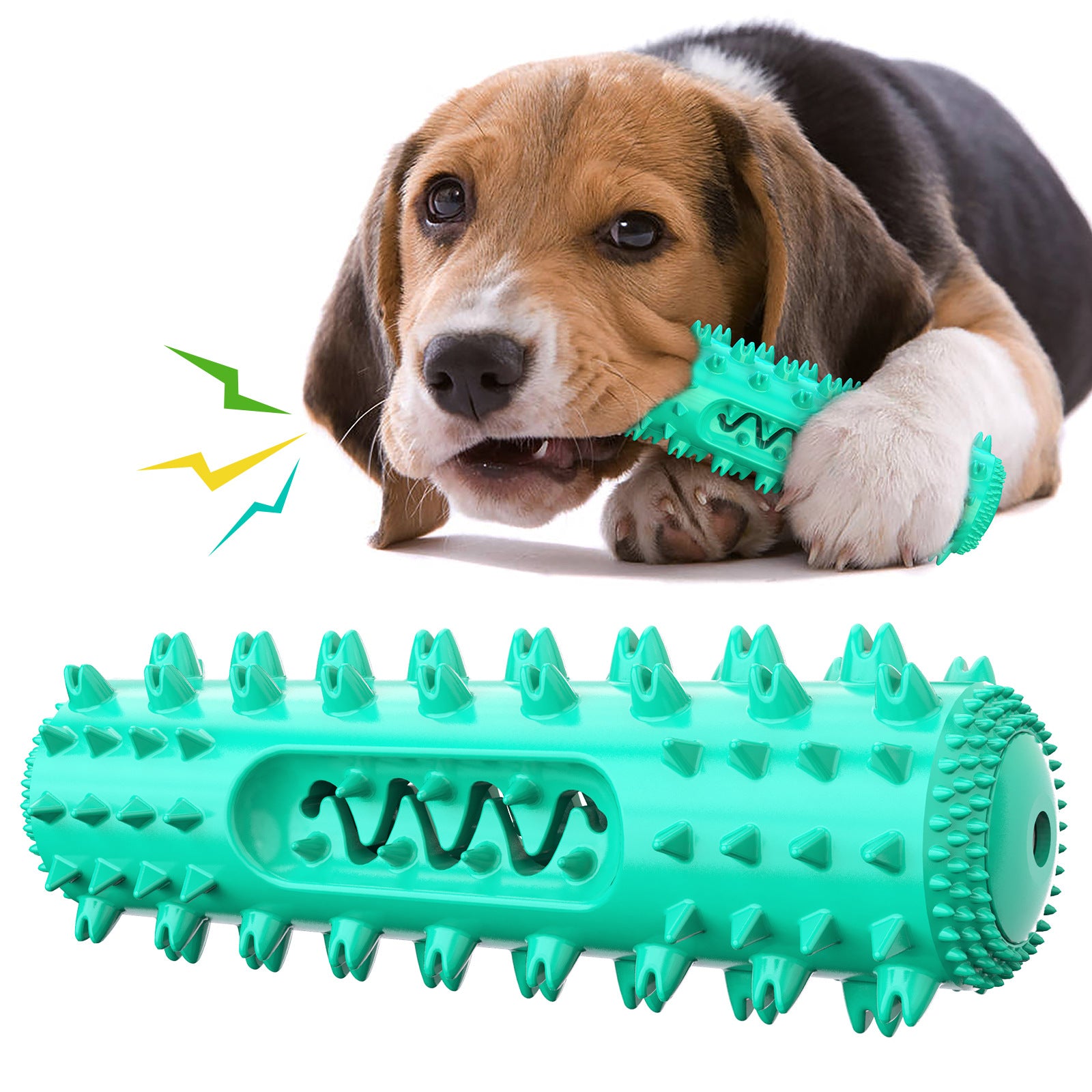Squeaky Dog Dental Chew Toy, Tooth Cleaning Molar Stick