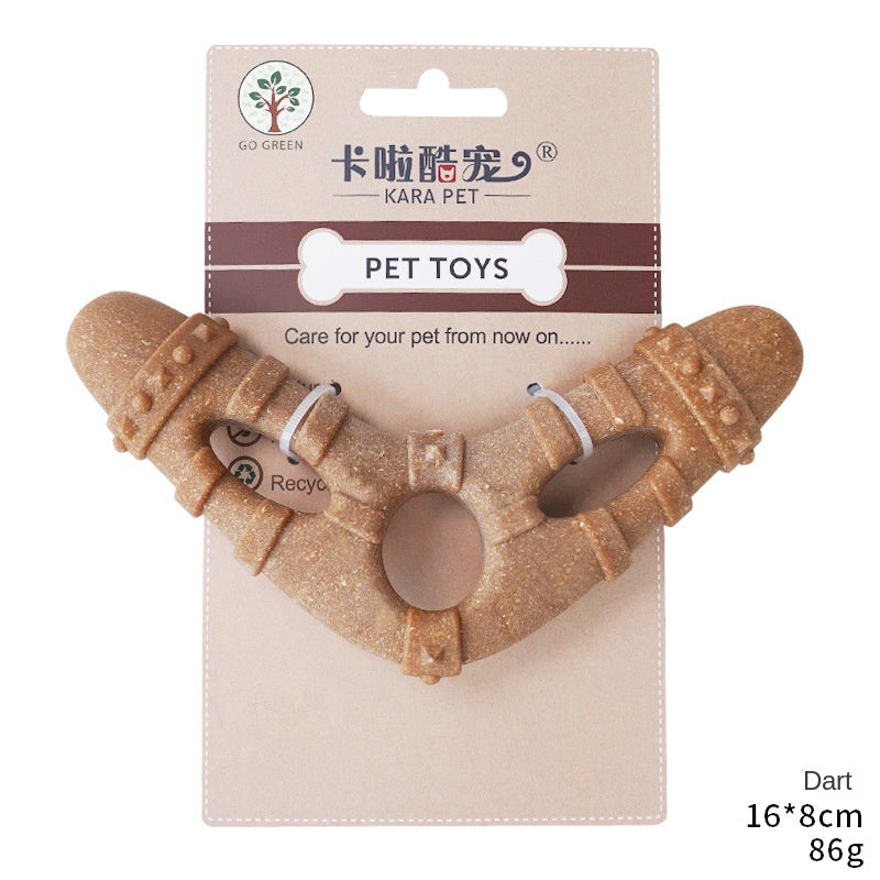 Bone-Shaped Dog Chew Toy for Teeth Cleaning and Interactive Play