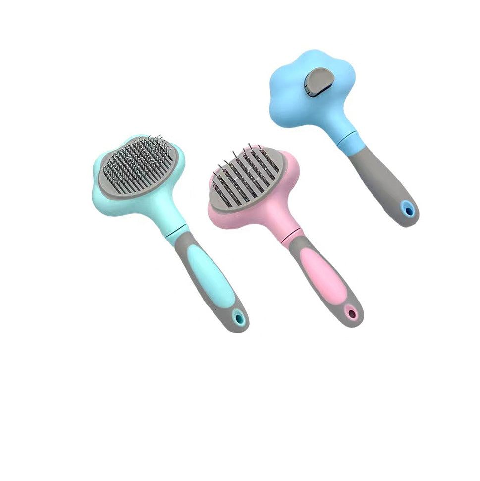 Pet Grooming Comb for Dogs and Cats, Hair Removal Massage Brush and Knot Detangler