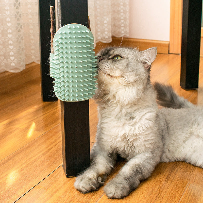 Cat Corner Grooming Brush and Self-Massage Toy for Wall Corners