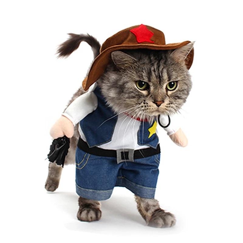 Cowboy Pet Costume for Dogs and Cats, Funny Role Play Outfit