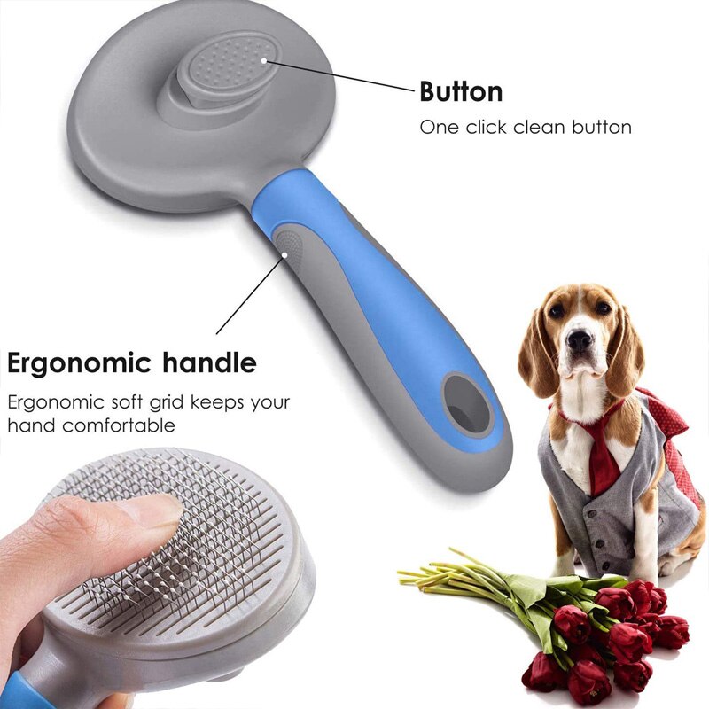 Slicker Grooming Brush for Dogs and Cats, Long Hair Deshedding Comb for Puppies