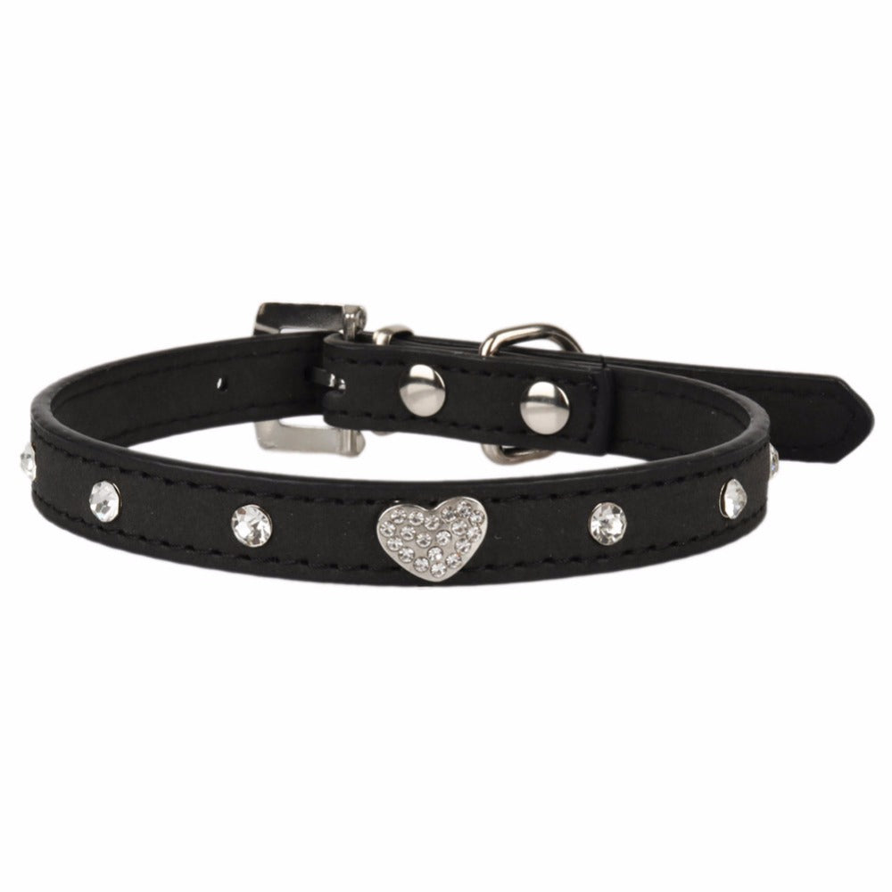 Black Rhinestone Breakaway Cat Collar for Kittens and Small Pets