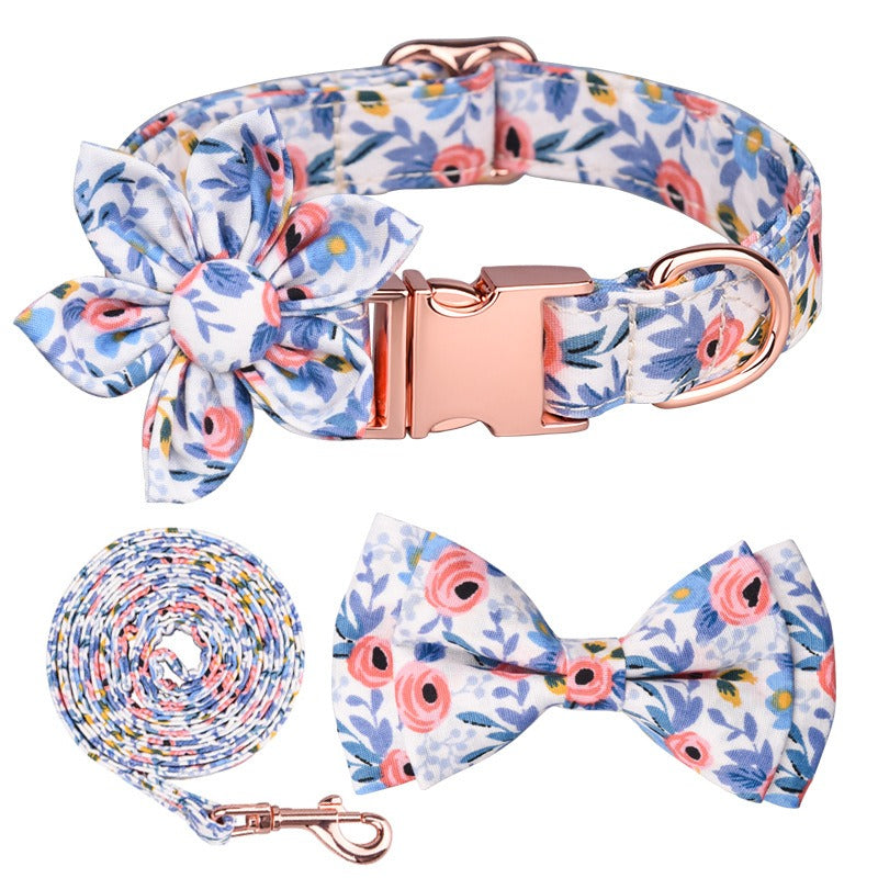 Sunflower Cotton Dog Collar, Breathable Printed Pet Neck Strap