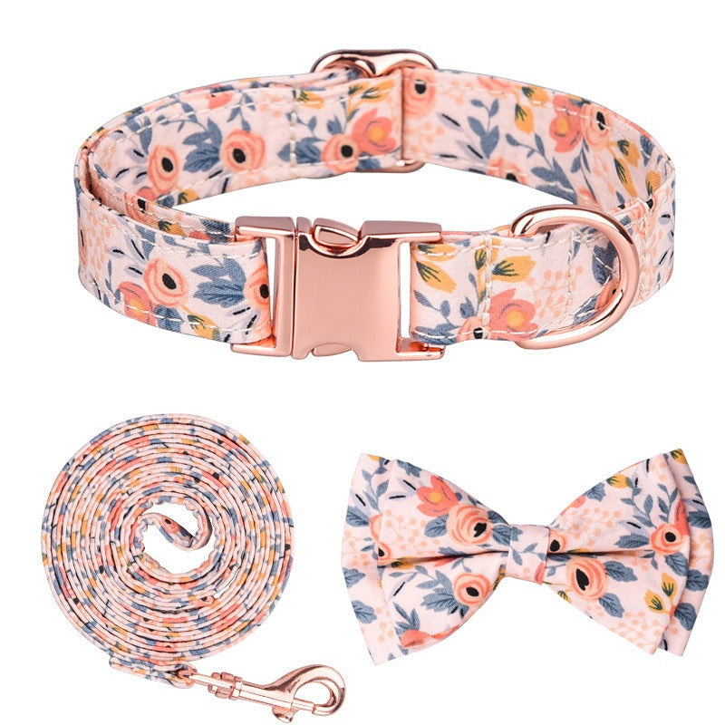 Sunflower Cotton Dog Collar, Breathable Printed Pet Neck Strap