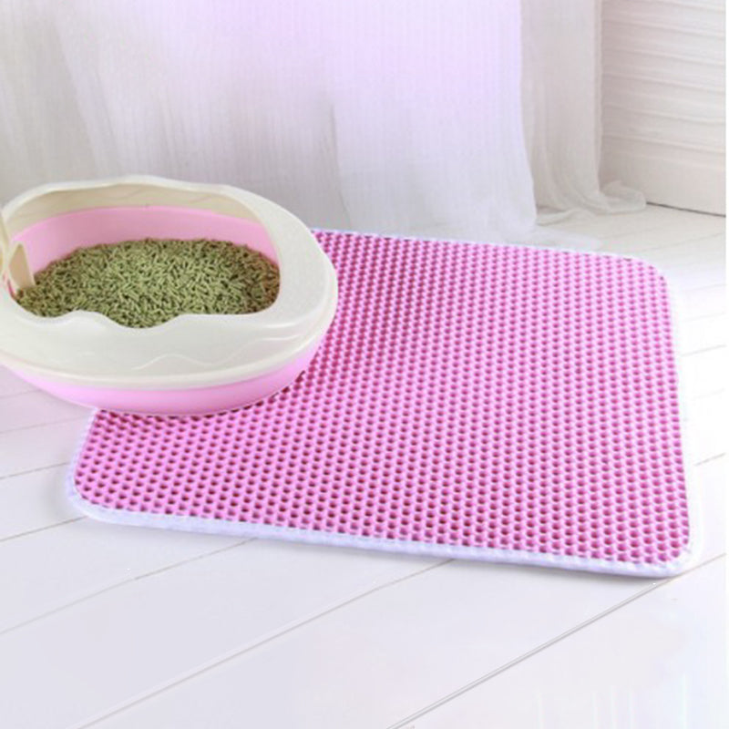 Double-Layer EVA Cat Litter Mat, Traps Litter and Keeps Floors Clean