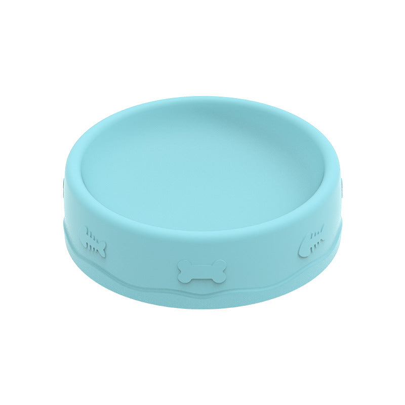 Portable Silicone Slow Feeder Pet Bowl, 2-in-1 Food and Water Dish