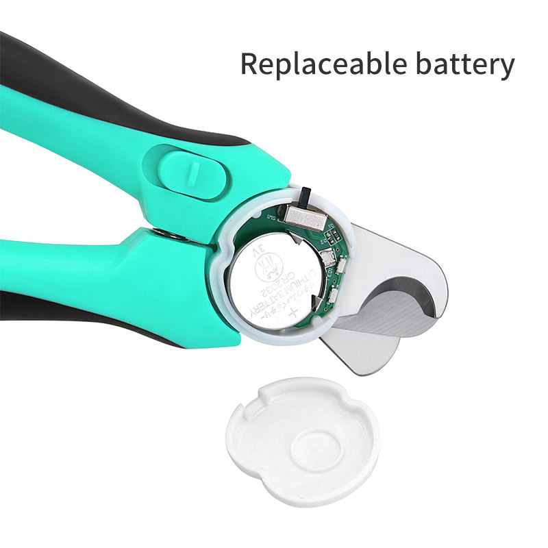 LED Pet Nail Clipper with Built-In File, Stainless Steel Grooming Tool for Dogs and Cats