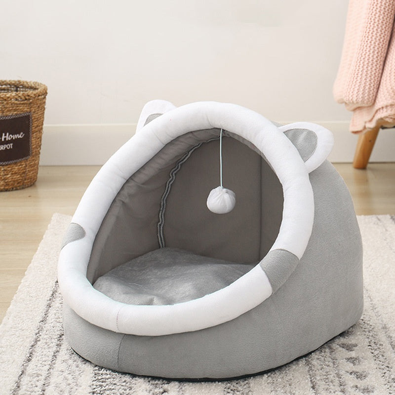Enclosed Cat House and Dog Bed, Warm All-Season Pet Shelter