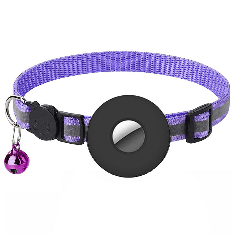 Reflective AirTag Cat Collar with Bell, Adjustable Pet Tracker Collar