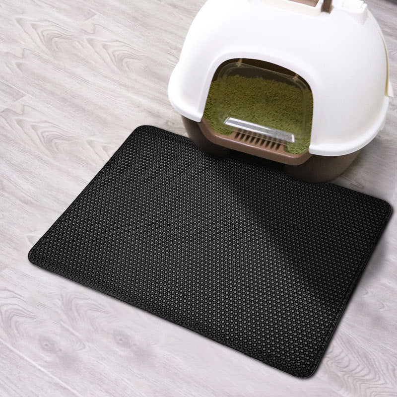 Double-Layer EVA Cat Litter Mat, Traps Litter and Keeps Floors Clean