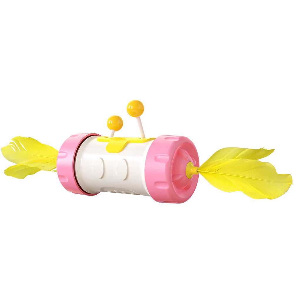 Interactive Feather Tumbler Cat Toy with Ball for Indoor Play
