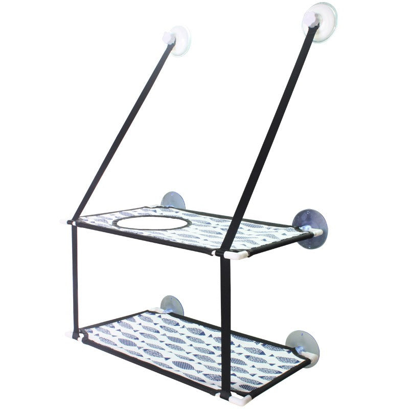 Window-Mounted Cat Hammock Bed with Suction Cups, Double-Layer Hanging Basket