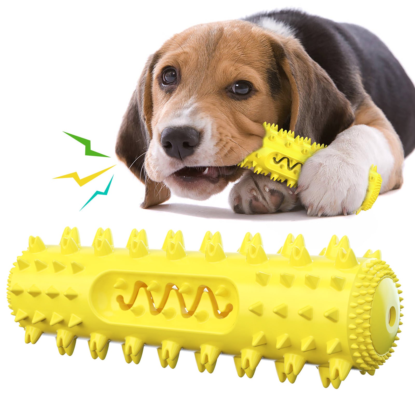 Squeaky Dog Dental Chew Toy, Tooth Cleaning Molar Stick