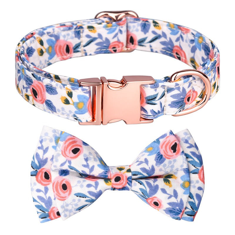 Sunflower Cotton Dog Collar, Breathable Printed Pet Neck Strap