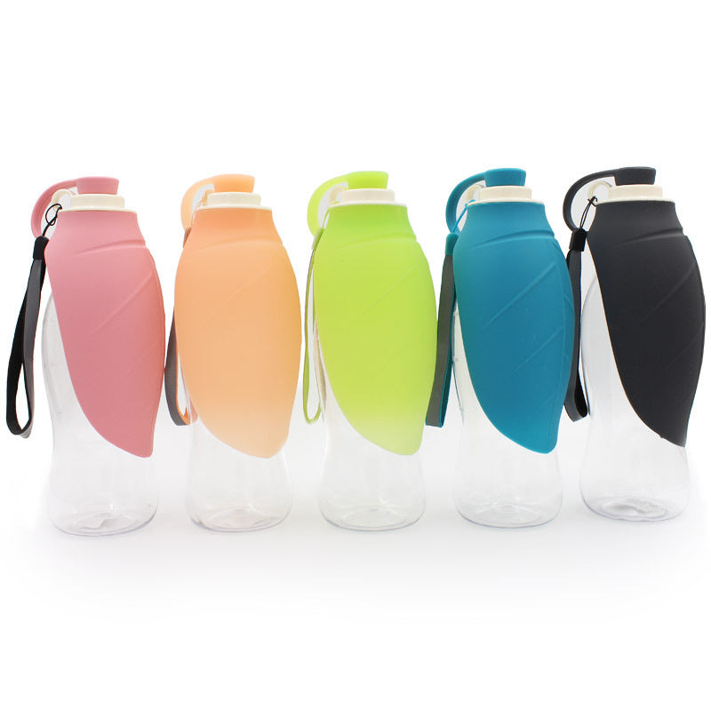 Large-Capacity Portable Pet Water Bottle with Flip-Out Drinking Cup