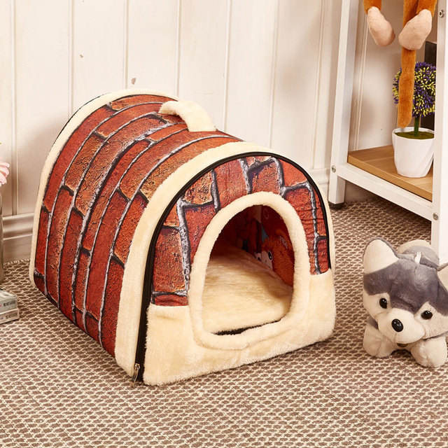 Detachable Pet Bed for Dogs and Cats, Warm Autumn and Winter Sleeping Mat