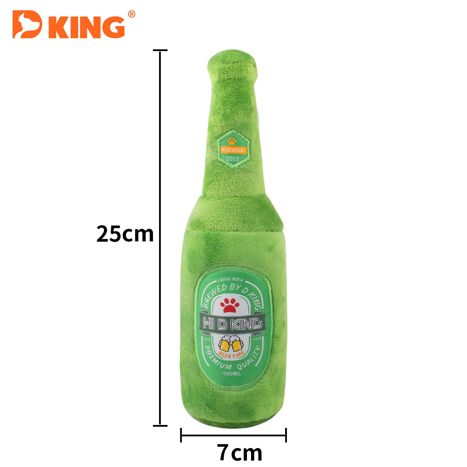 Plush Beer Bottle Squeaky Dog Toy for Interactive Play