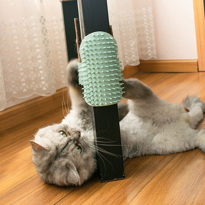 Cat Corner Grooming Brush and Self-Massage Toy for Wall Corners