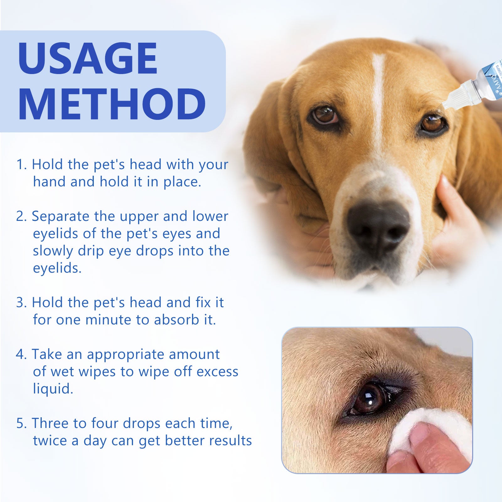 Pet Eye Cleaning Drops for Dogs and Cats, Gentle Eye Wash for Tear Stain Care