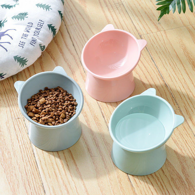 Raised Slanted chat gamelle pour Food et Water, Neck-Friendly animal repas Dish