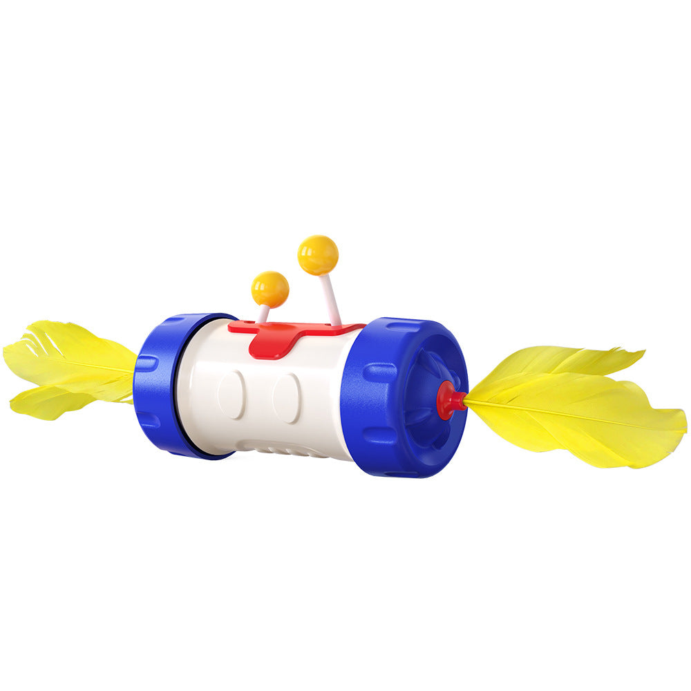 Interactive Feather Tumbler Cat Toy with Ball for Indoor Play