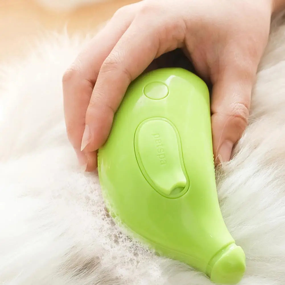 Banana-Shaped Steam Grooming Brush for Cats and Dogs, Hair Removal Pet Comb