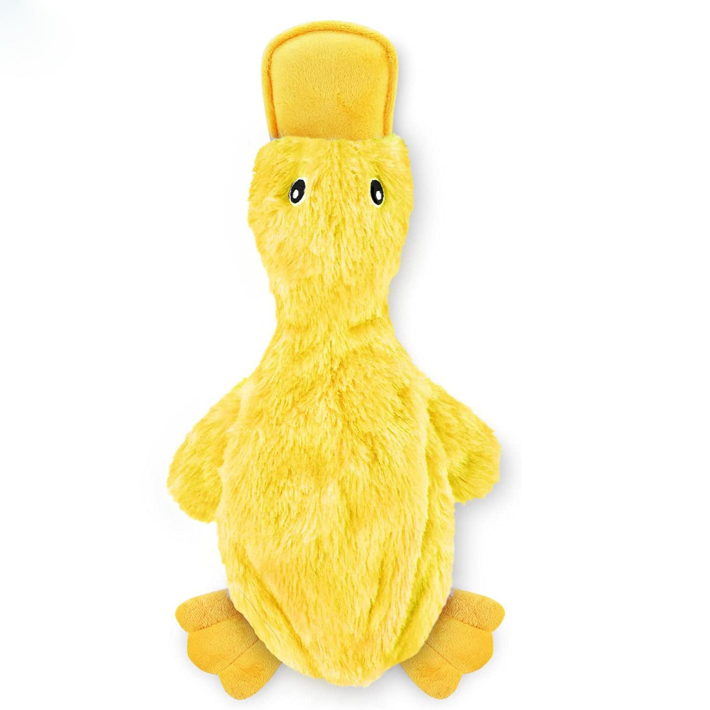 Stuffless Plush Duck Dog Toy with Squeaker for Chewing and Play