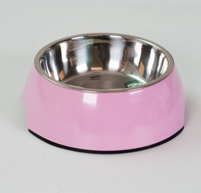 Removable Stainless Steel Pet Bowl, Non-Slip Food and Water Dish