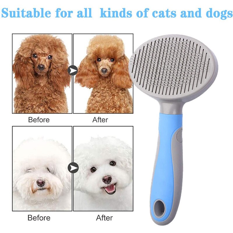 Slicker Grooming Brush for Dogs and Cats, Long Hair Deshedding Comb for Puppies