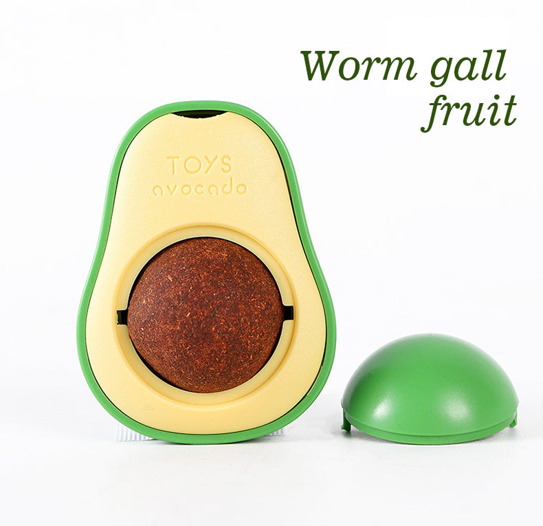 Rotating Catnip Ball Toy with Avocado Design for Cats