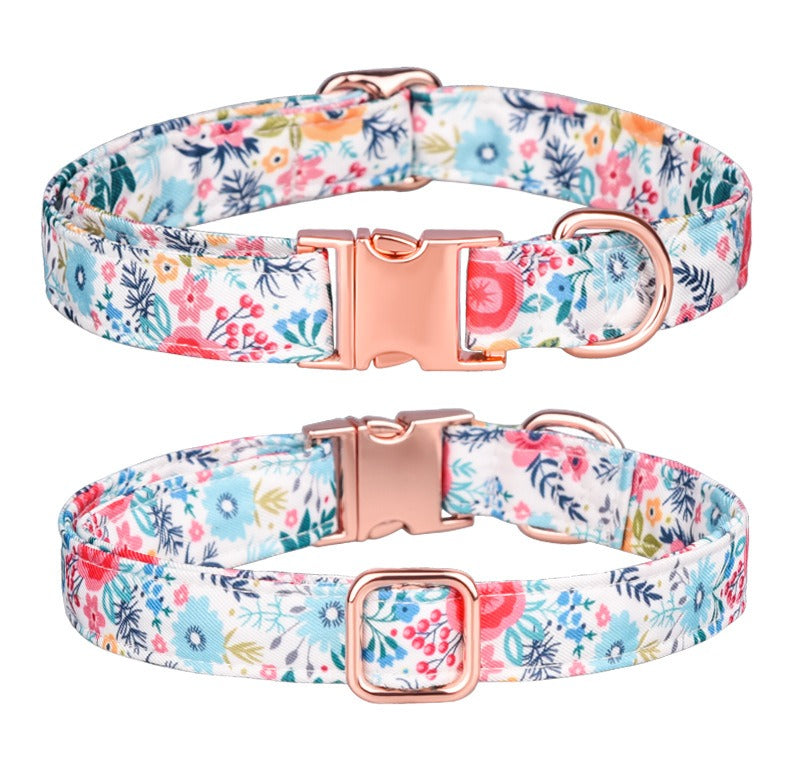 Sunflower Cotton Dog Collar, Breathable Printed Pet Neck Strap