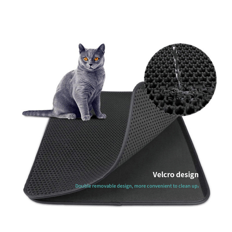Double-Layer EVA Cat Litter Mat, Traps Litter and Keeps Floors Clean