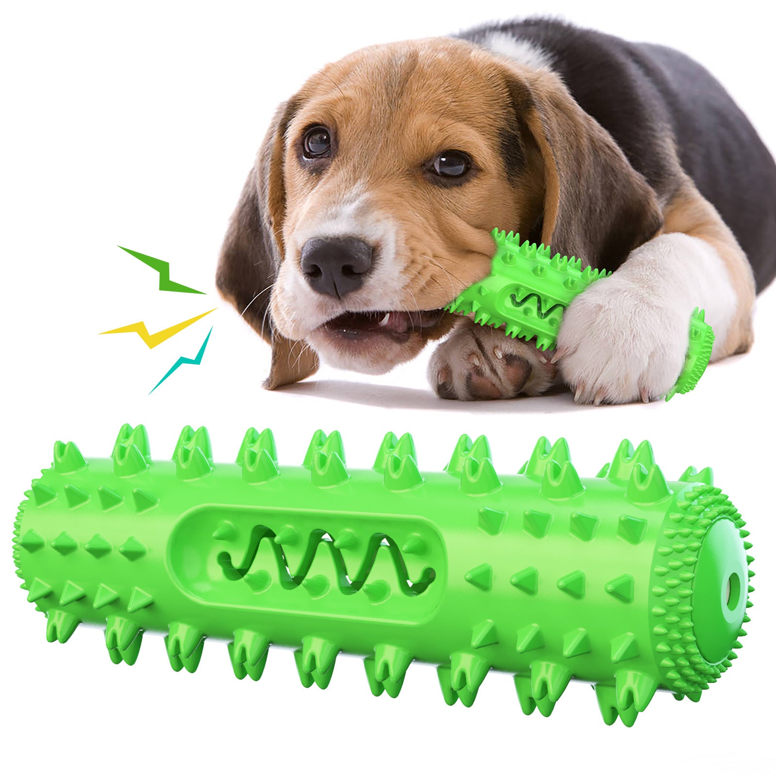 Squeaky Dog Dental Chew Toy, Tooth Cleaning Molar Stick