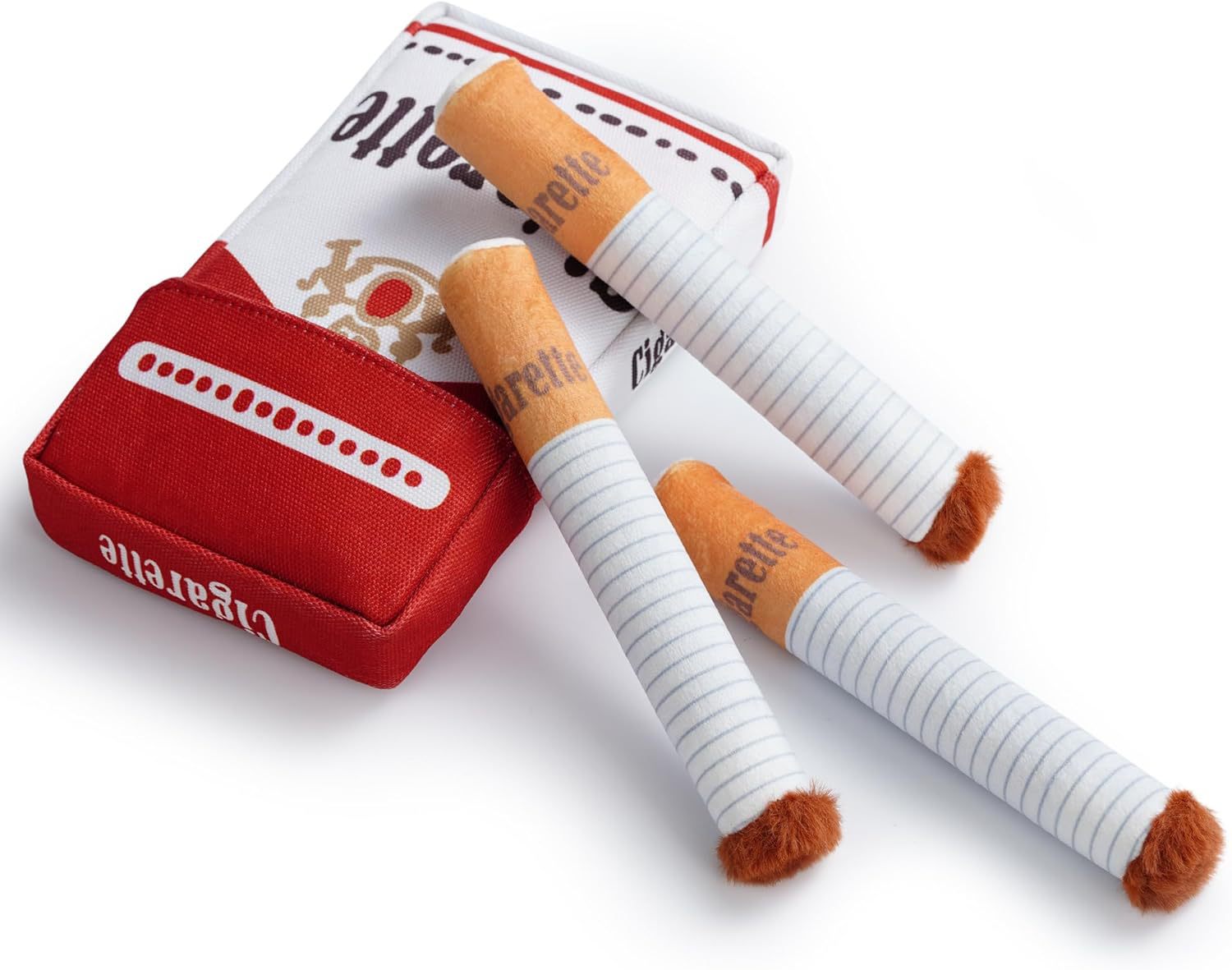 Cigar-Shaped Plush Squeaky Dog Toy with Gift Box, Durable Chew Toy