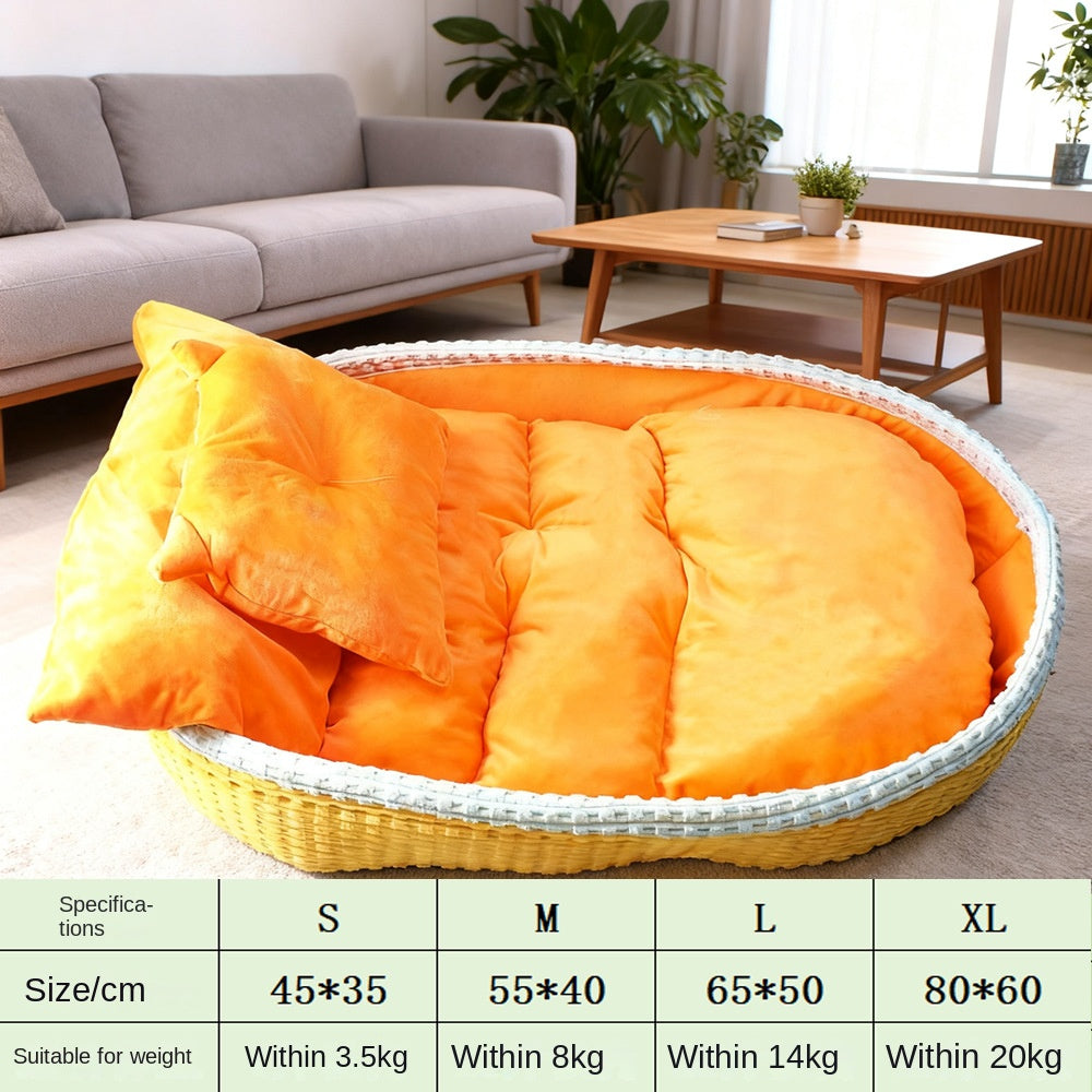 Half-Enclosed Warm Pet House Bed for Dogs and Cats