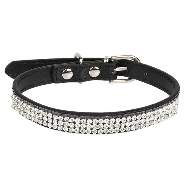 Black Rhinestone Breakaway Cat Collar for Kittens and Small Pets