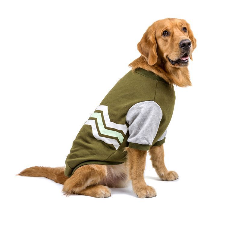 Cotton Dog Sweater for Large Dogs, Casual Wave Pattern Pet Clothing