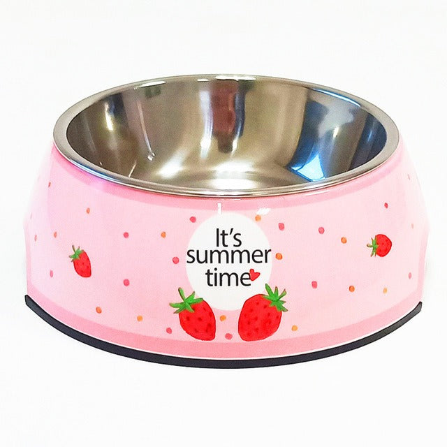 Removable Stainless Steel Pet Bowl, Non-Slip Food and Water Dish