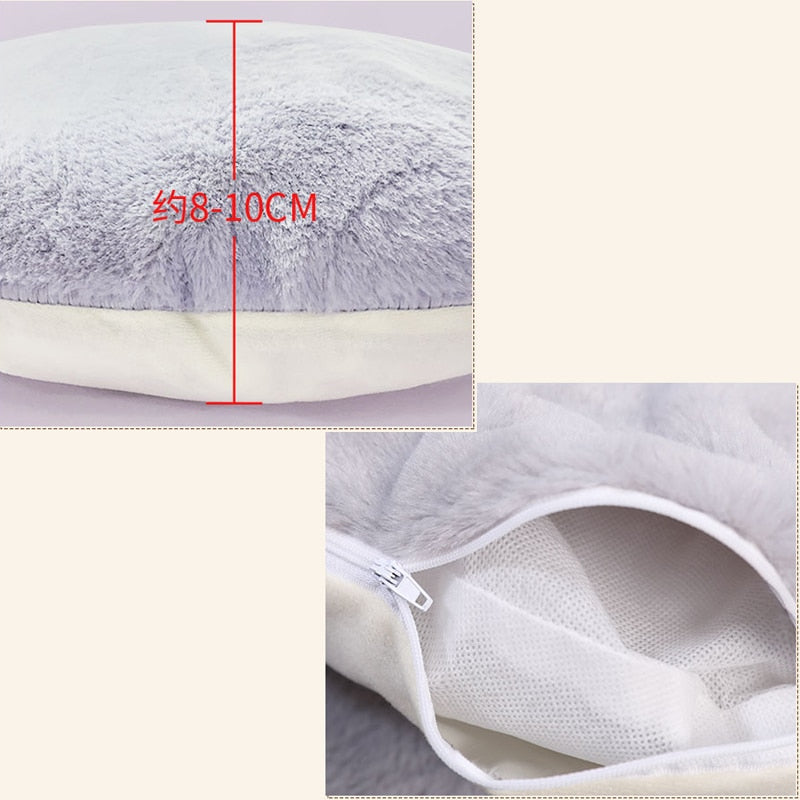 Soft Plush Pet Bed with Cushion for Cats and Small Dogs, Warm Winter Nest