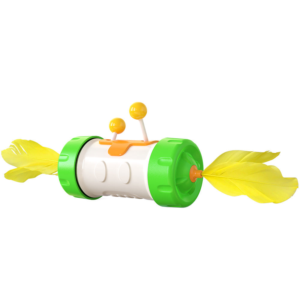 Interactive Feather Tumbler Cat Toy with Ball for Indoor Play