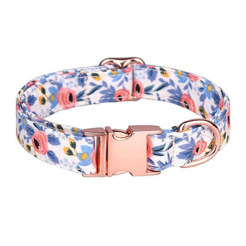 Sunflower Cotton Dog Collar, Breathable Printed Pet Neck Strap