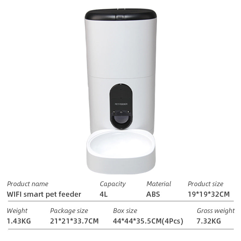 WiFi Smart Automatic Pet Feeder with App Control for Dogs and Cats