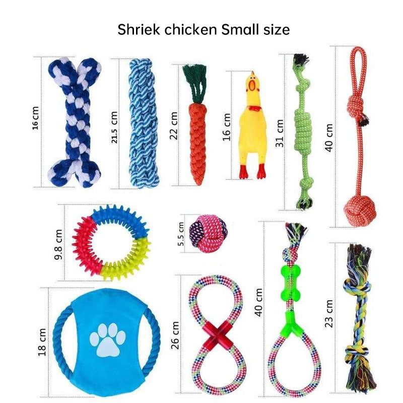 Cotton Rope Dog Toy Set for Chewing and Teeth Cleaning