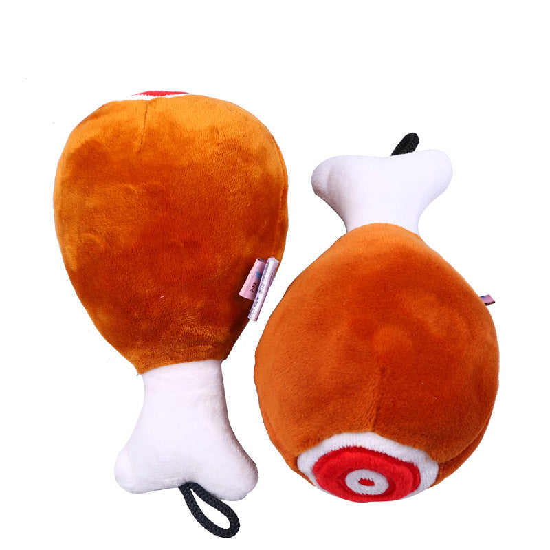 Plush Chicken Leg Squeaky Dog Toy, Durable Chew Toy for Pets