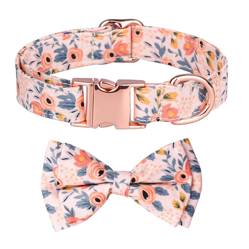 Sunflower Cotton Dog Collar, Breathable Printed Pet Neck Strap