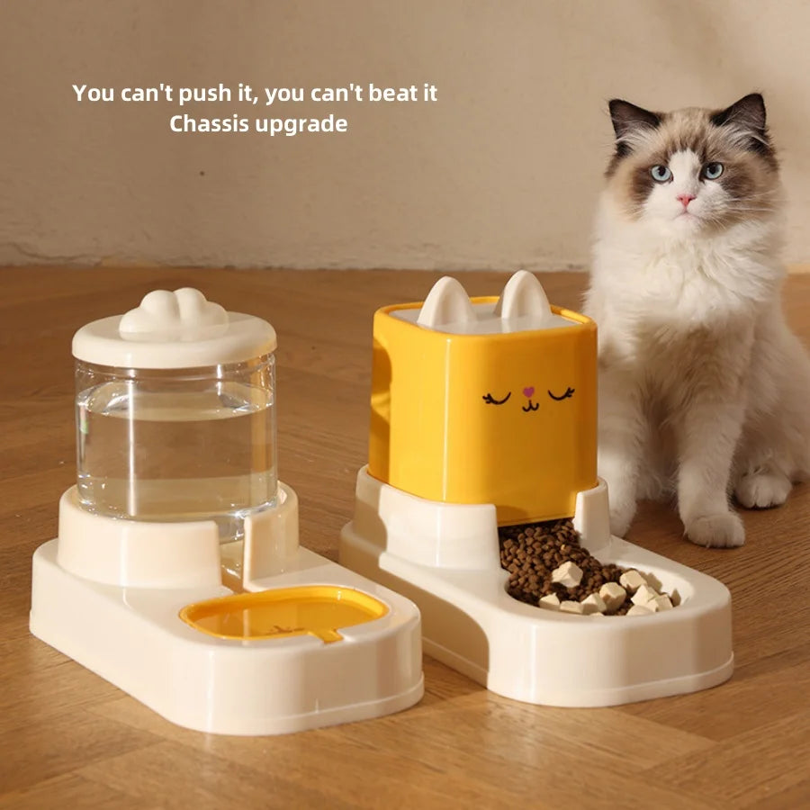 Large-Capacity Automatic Pet Water Feeder with Food Container for Cats and Dogs